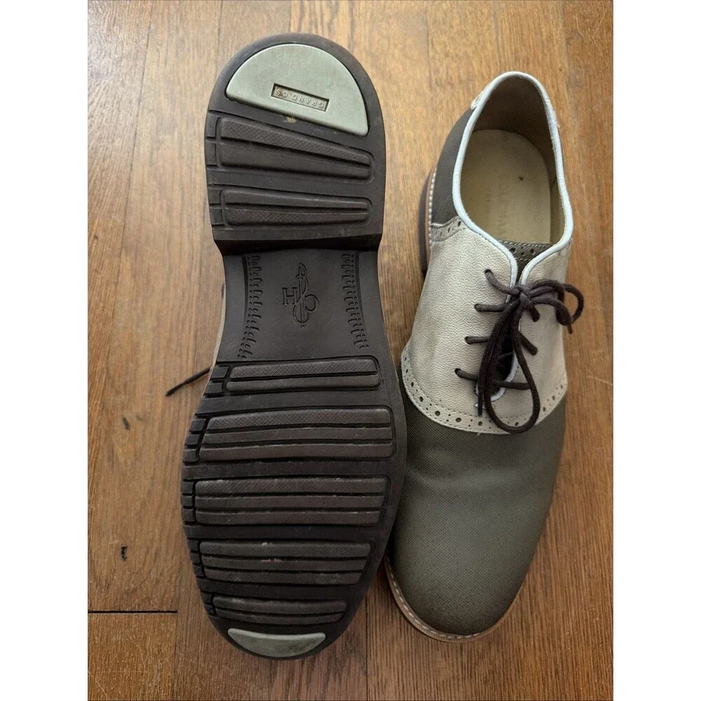 Cole Haan Men's Great Jones Saddle II Oxfords Shoes Greige 12 Tan